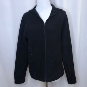 IBEX 100% super wash wool hooded cardigan-sz Med